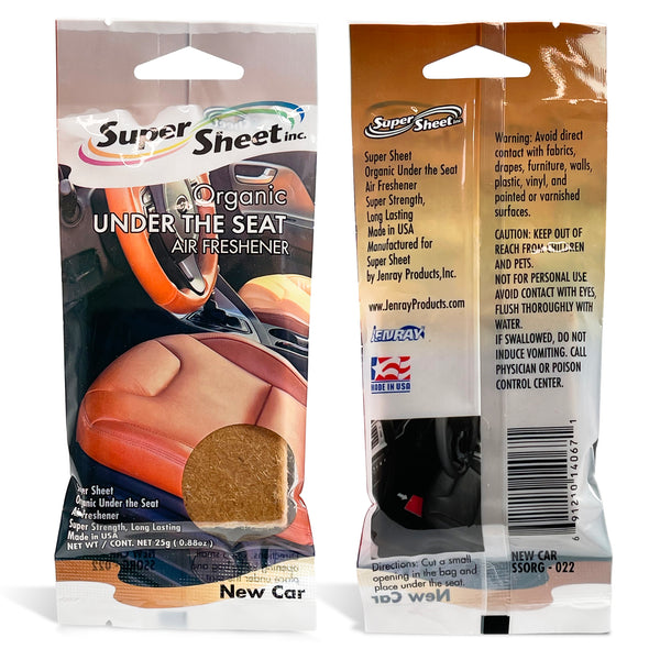 Super Sheet, Organic Under the Seat Car Air Freshener, Long Lasting Fragrance, New Car Scent