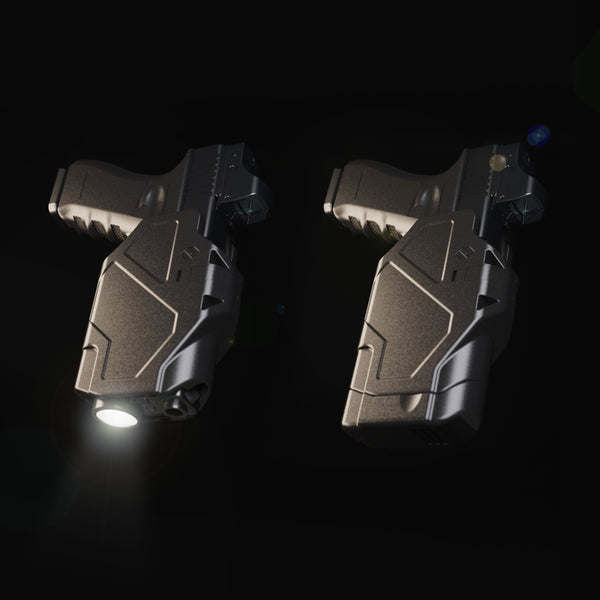 Orpaz Delta G22 Light Bearing Holster compatible with Glock 22 Holster with Light, Molle, Level II Modular Flashlight Adapter and Innovative Flashlight Protector Cap - Unisex