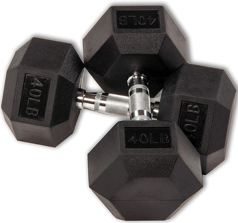 Gymnastics Power Hex Dumbbells Exercise & Fitness Weights Dumbbell for Women & Men (40 lb, Pair)