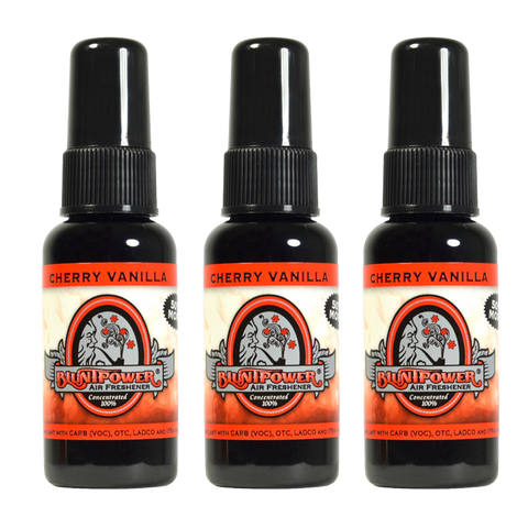Blunt Power Air Freshener Spray, Oil Based Concentrated Air Freshener and Oil Diffuser, Air Freshener Spray for Car, Room, Bathroom, Odor Eliminator and Room Deodorizer, Cherry Vanilla, 1.5 oz, 3 Pack