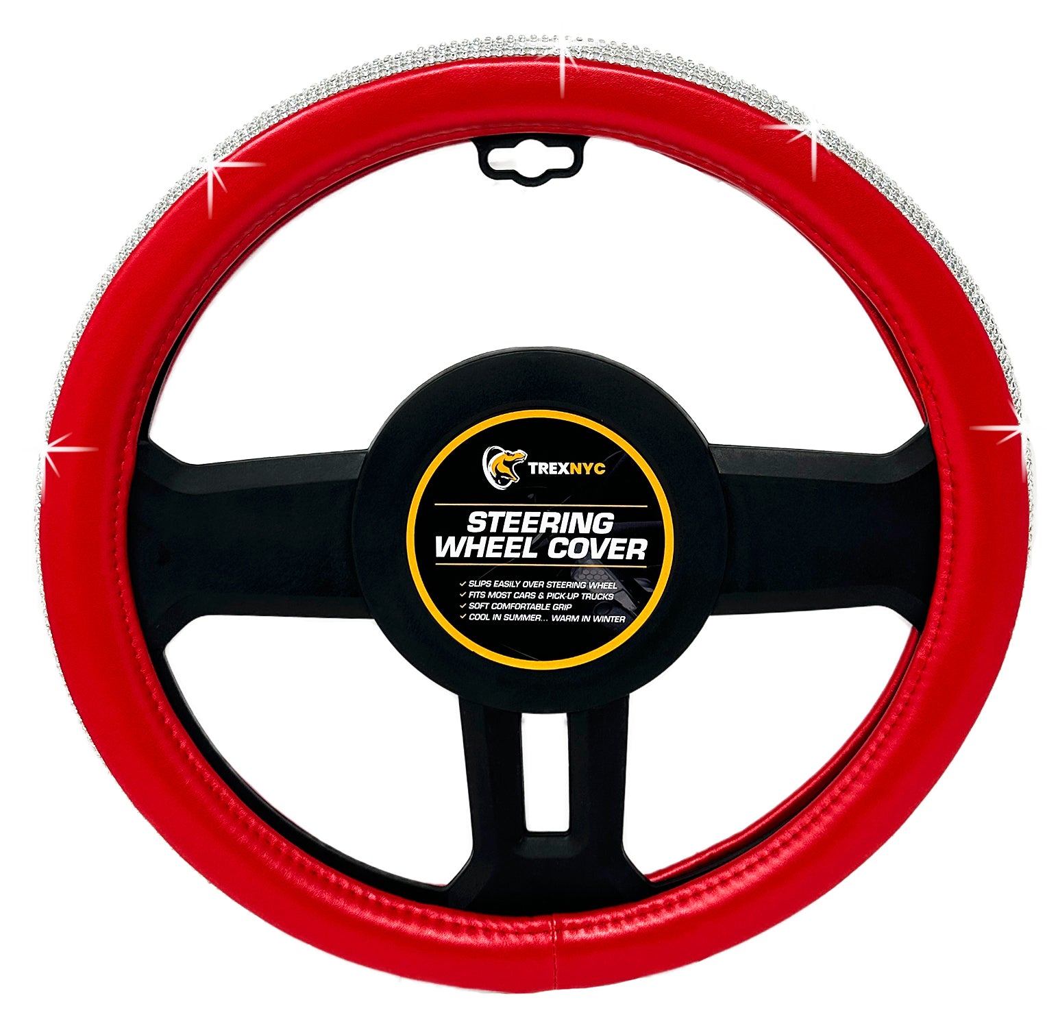 TrexNYC Rhinestone Steering Wheel Cover: Sparkling Rhinestone and