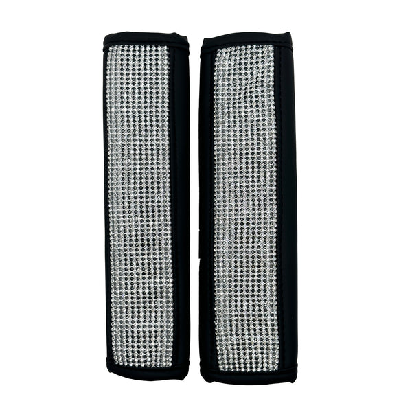 TrexNYC Seat Belt Comforter: Bling Car Accessories - Car Seat Strap Covers, Bling/Silver