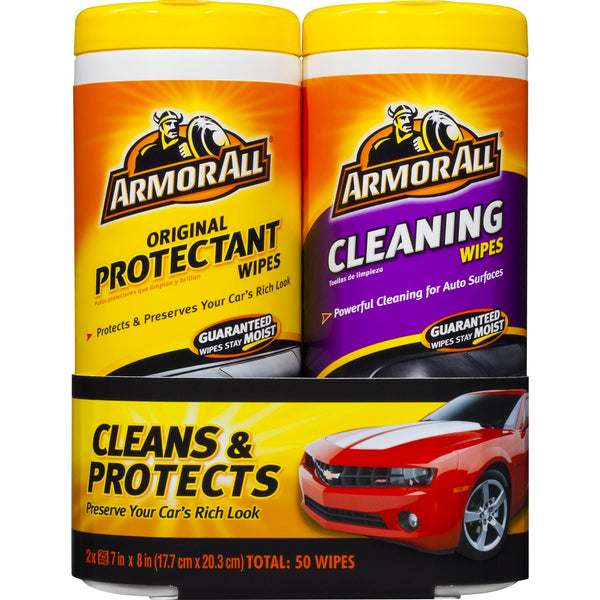 Armor All Automotive Wipes Kit Protects & Removes Dirt & Dust, Vinyl Protectant & Cleaning Combo Kit
