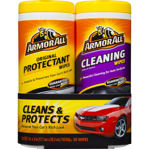 Armor All Automotive Wipes Kit Protects & Removes Dirt & Dust, Vinyl Protectant & Cleaning Combo Kit