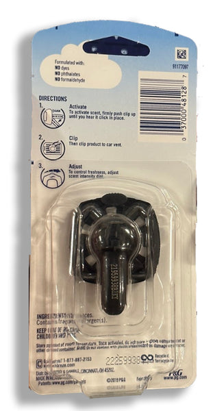 Febreze Car Vent Clip Air Freshener, Odor Eliminator for Strong Odors, Up to 30 Days Freshness, Ocean
