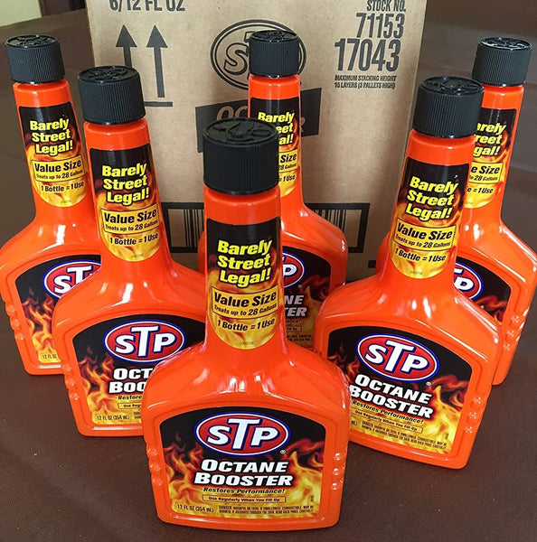 STP, Octane Booster, Fuel Intake System Cleaner, Helps Restore Power and Acceleration, Treats up to 28 Gallons, 6 Pack