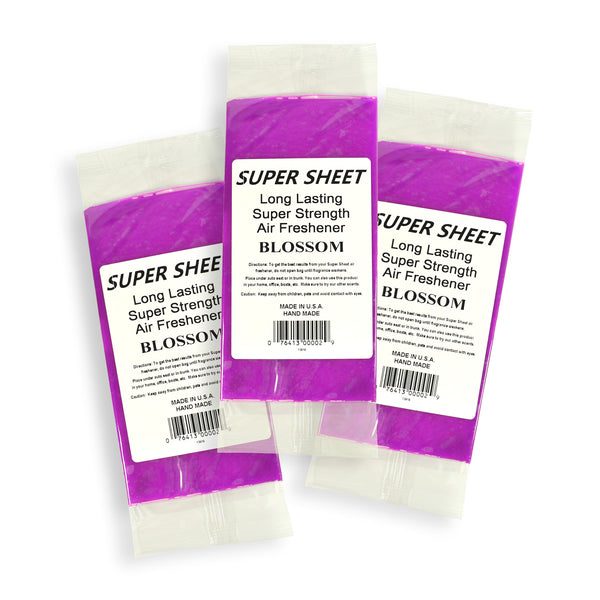 Jenray Super Sheet Small (7.5"x3.75") Under Seat Car Air Freshener, 3-Pack (Blossom)