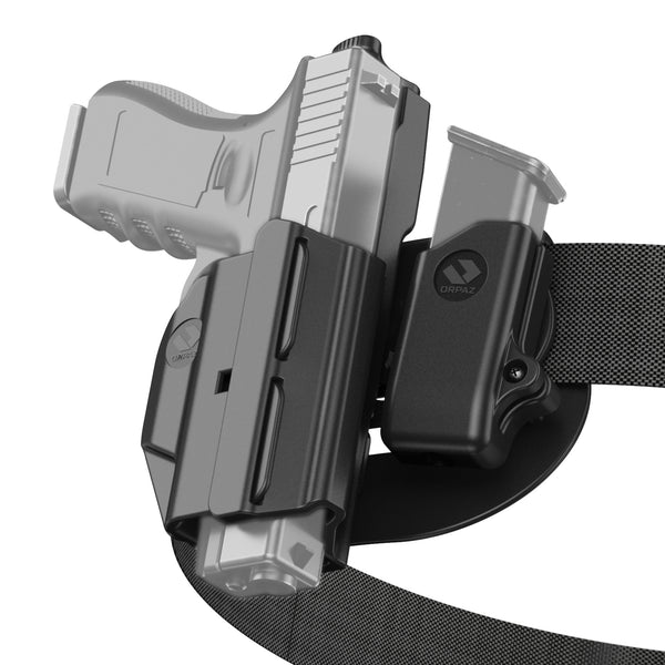 Orpaz Gun Holster Sights and Optics Compatible OWB Pistol Holster (with 9mm/.40 Magazine Pouch for Metal Mags)