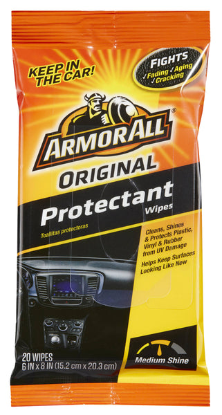Armor All Original Protectant Wipes, Interior Car Cleaning Wipes with UV Protection Against Cracking and Fading