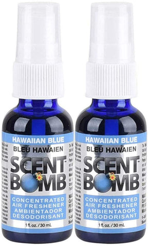 Scent Bomb Air Freshener Spray, 100 % Oil Based Concentrated Air Freshener, Air Freshener Spray for Car, Room, Bathroom and Odor Eliminator, Hawaiian Blue, 2 Pack
