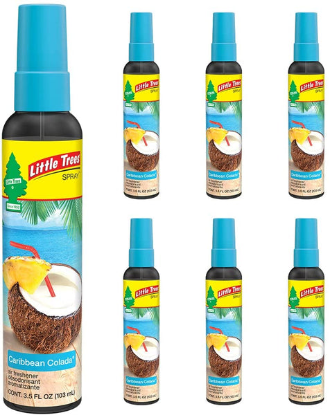 LITTLE TREES Car Air Freshener Spray, Car and Home Air Freshener Spray for Long-Lasting Fragrance, Freshness On-the-go! Caribbean Colada, 6-Pack