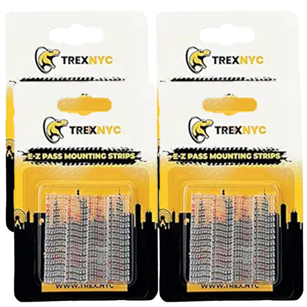 TrexNYC EZ Pass Mounting Strips, Heavy-Duty EZPass/IPass/Toll Pass Mounting Strips, Peel and Stick Adhesive Strips Dual Lock Tape, 4 Packs