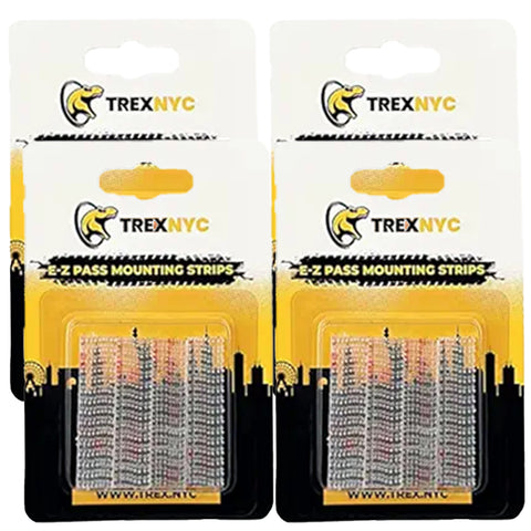 TrexNYC EZ Pass Mounting Strips, Heavy-Duty EZPass/IPass/Toll Pass Mounting Strips, Peel and Stick Adhesive Strips Dual Lock Tape, 4 Packs